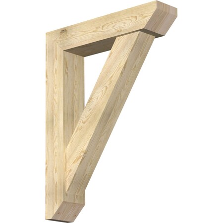 Ekena Millwork Traditional Slat Rough Sawn Bracket w/ Offset Brace, Douglas Fir, 8"W x 36"D x 48"H BKT0806X36X48TRA06RDF
